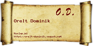 Orelt Dominik névjegykártya